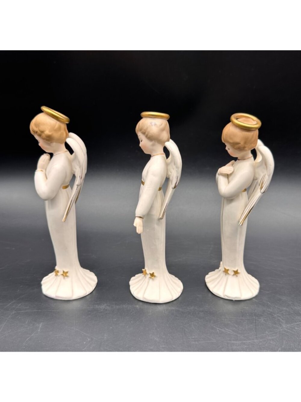 Vintage Angel Figurines Set Of 3 Mid Century Hand Painted Napco Japan 1962 READ - Picture 2 of 11